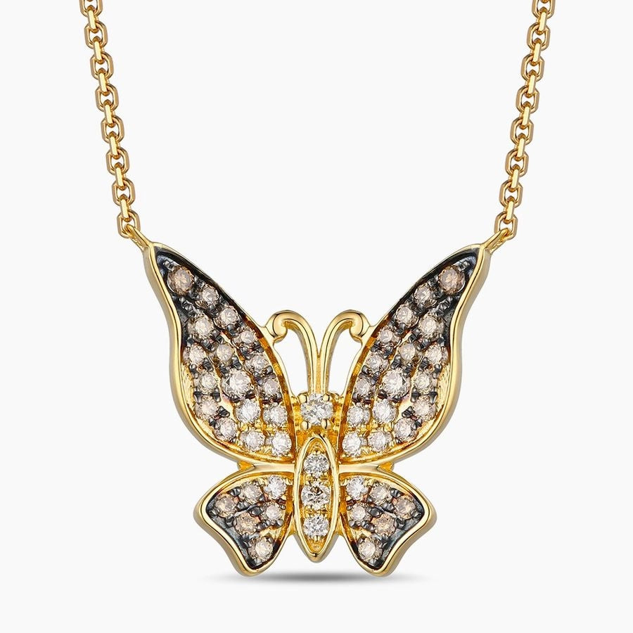 Le Vian® Butterfly Necklace with Chocolate Ombre Diamonds in 14k Honey Gold