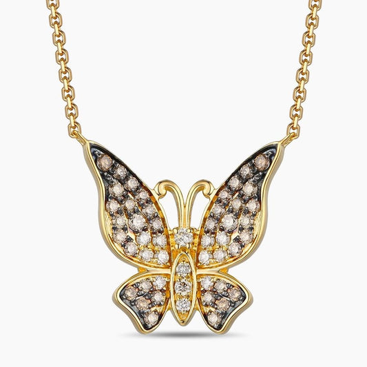 Le Vian® Butterfly Necklace with Chocolate Ombre Diamonds in 14k Honey Gold
