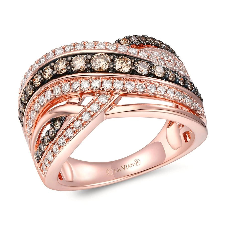 Le Vian® Ring featuring 1/2 cts. Chocolate Diamonds®, 1/2 cts. Nude Diamonds™ set in 14K Strawberry Gold®
