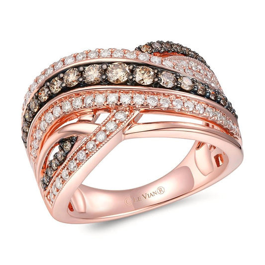 Le Vian® Ring featuring 1/2 cts. Chocolate Diamonds®, 1/2 cts. Nude Diamonds™ set in 14K Strawberry Gold®