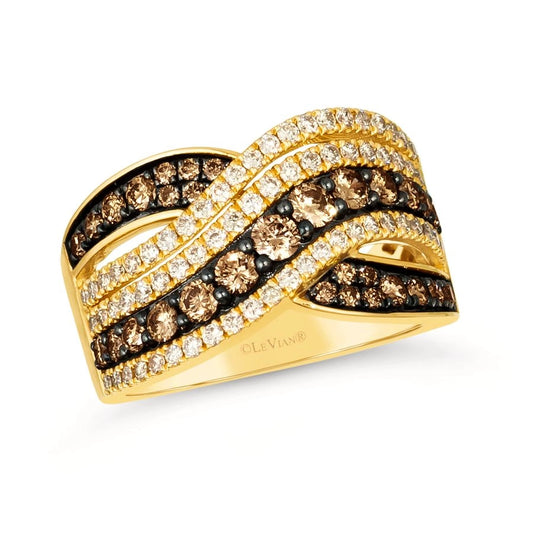 Le Vian® Ring featuring 7/8 cts. Chocolate Diamonds®, 1/2 cts. Nude Diamonds™ set in 14K Honey Gold™