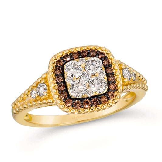 Le Vian® Ring featuring 1/2 cts. Nude Diamonds™, 1/6 cts. Chocolate Diamonds® set in 14K Honey Gold™
