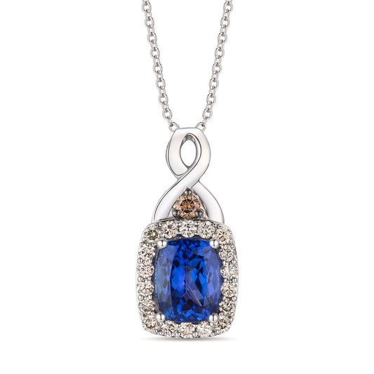 Le Vian® Pendant featuring 2 cts. Blueberry Tanzanite®, 1/15 cts. Chocolate Diamonds®, 1/2 cts. Nude Diamonds™ set in 14K Vanilla Gold®