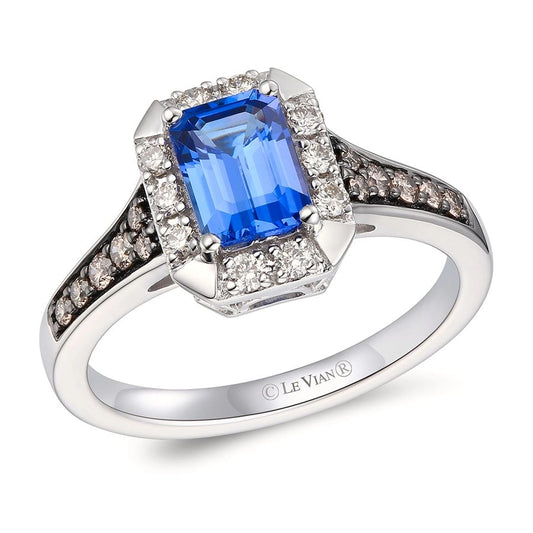 Le Vian® Ring featuring 7/8 cts. Blueberry Tanzanite®, 1/5 cts. Chocolate Diamonds®, 1/6 cts. Nude Diamonds™ set in 14K Vanilla Gold®