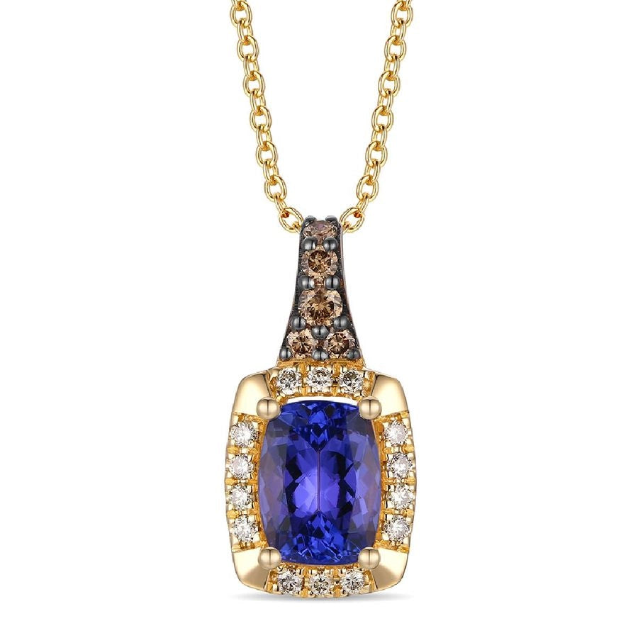 Le Vian® Pendant featuring 7/8 cts. Blueberry Tanzanite®, 1/10 cts. Chocolate Diamonds®, 1/10 cts. Nude Diamonds™ set in 14K Honey Gold™