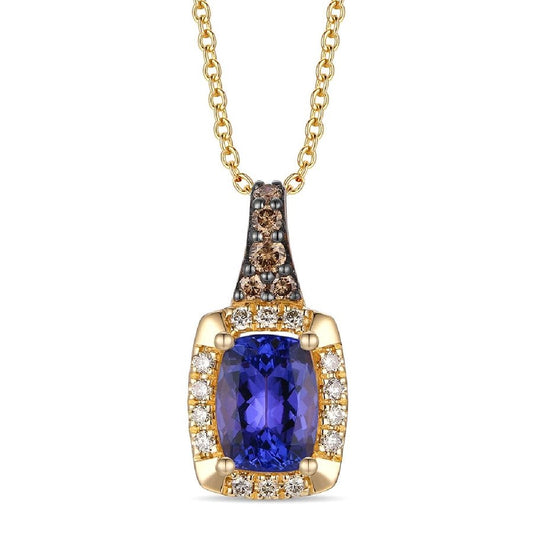 Le Vian® Pendant featuring 7/8 cts. Blueberry Tanzanite®, 1/10 cts. Chocolate Diamonds®, 1/10 cts. Nude Diamonds™ set in 14K Honey Gold™