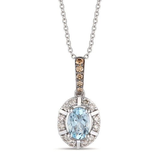 Le Vian® Pendant featuring 5/8 cts. Sea Blue Aquamarine®, 1/15 cts. Chocolate Diamonds®, 1/5 cts. Nude Diamonds™ set in 14K Vanilla Gold®