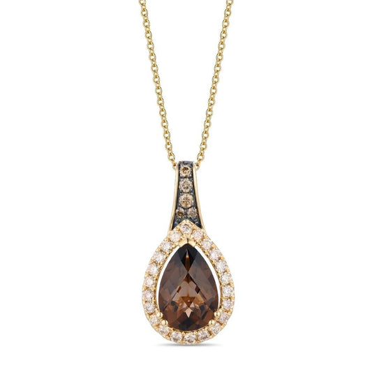 Le Vian® Pendant featuring 2 5/8 cts. Chocolate Quartz®, 1/10 cts. Chocolate Diamonds®, 3/8 cts. Nude Diamonds™ set in 14K Honey Gold™