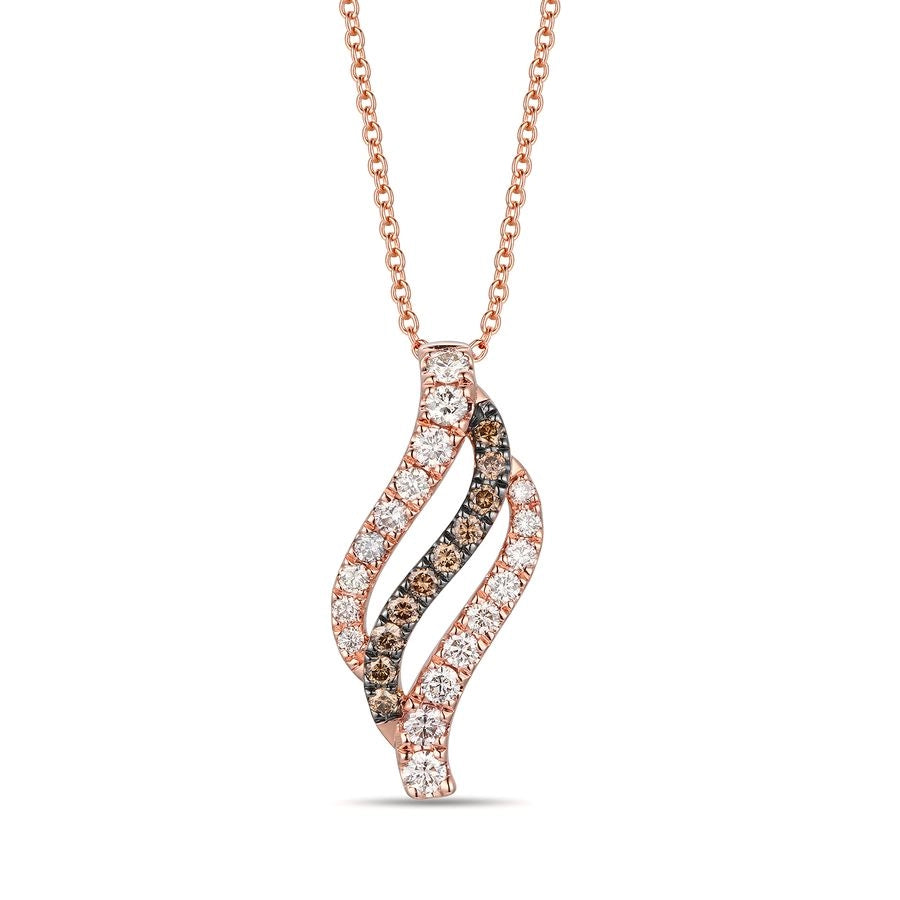 Le Vian® Pendant featuring 1/3 cts. Nude Diamonds™, 1/10 cts. Chocolate Diamonds® set in 14K Strawberry Gold®
