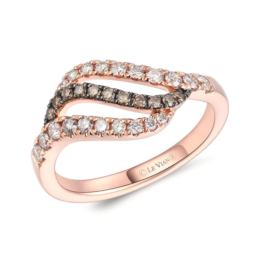 Le Vian® Ring featuring 3/8 cts. Nude Diamonds™, 1/8 cts. Chocolate Diamonds® set in 14K Strawberry Gold®