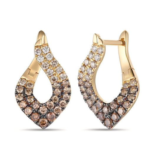 Le Vian Ombre Earrings featuring 1 1/4 cts. Chocolate Ombré Diamonds® set in 14K Honey Gold™