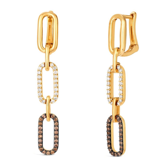 Le Vian® Earrings featuring 1/3 cts. Chocolate Diamonds®, 1/3 cts. Nude Diamonds™ set in 14K Honey Gold™