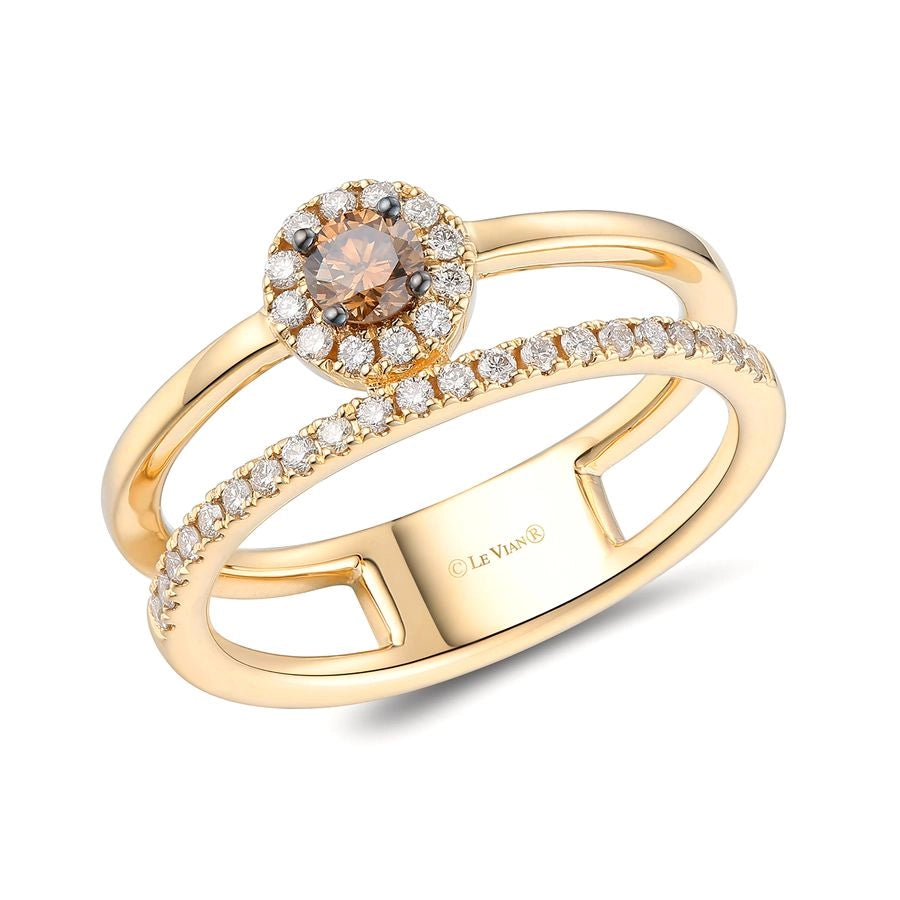 Le Vian® Ring featuring 1/5 cts. Chocolate Diamonds®, 1/4 cts. Nude Diamonds™ set in 14K Honey Gold™