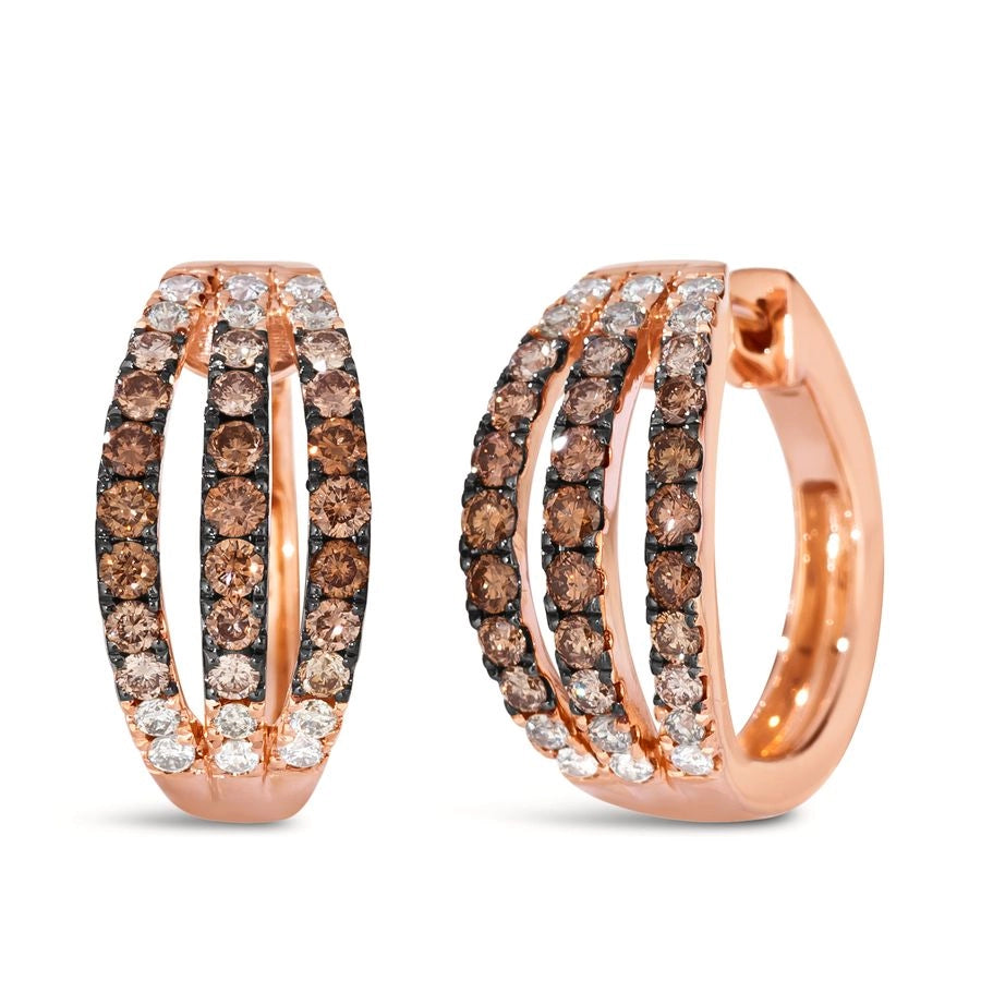 Le Vian Ombre Earrings featuring 1 1/2 cts. Chocolate Ombré Diamonds® set in 14K Strawberry Gold®