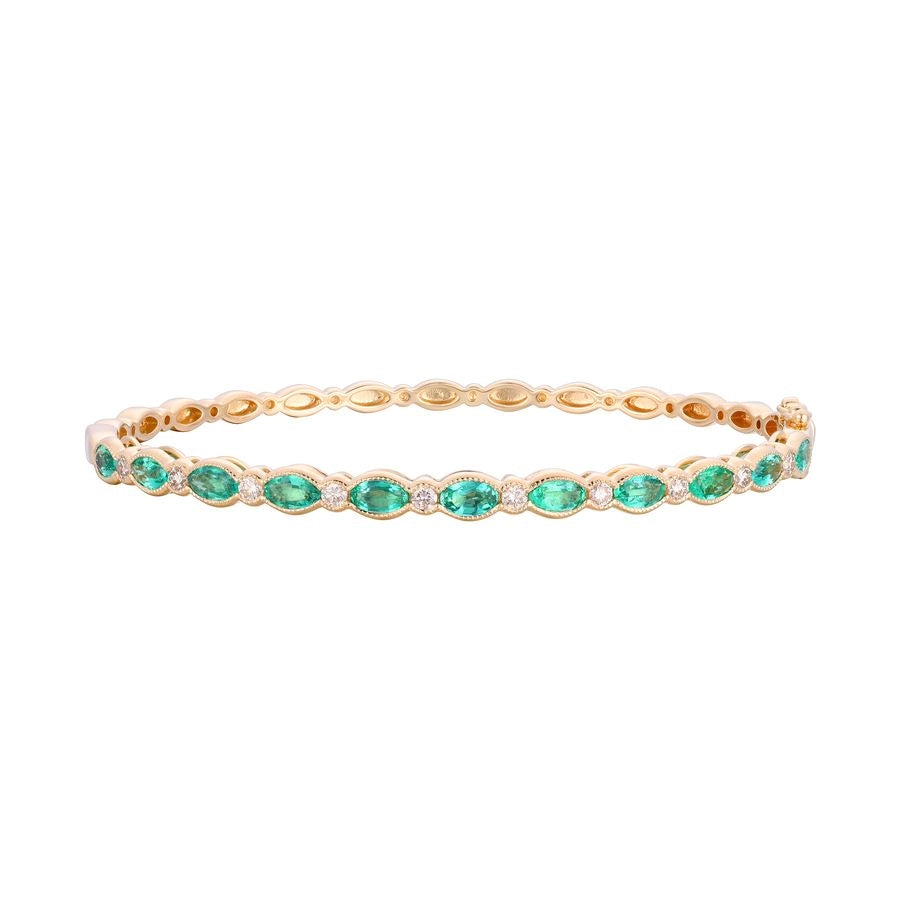 Le Vian® Bangle featuring 2 cts. Costa Smeralda Emeralds™, 3/8 cts. Vanilla Diamonds® set in 14K Honey Gold™
