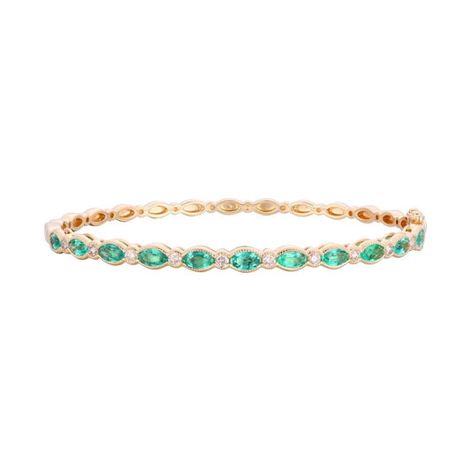 Le Vian® Bangle featuring 2 cts. Costa Smeralda Emeralds™, 3/8 cts. Vanilla Diamonds® set in 14K Honey Gold™