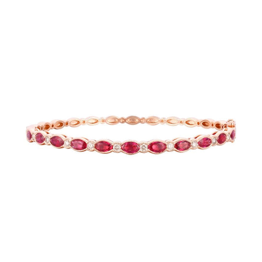 Le Vian® Bangle featuring 3 cts. Passion Ruby™, 3/8 cts. Vanilla Diamonds® set in 14K Strawberry Gold®