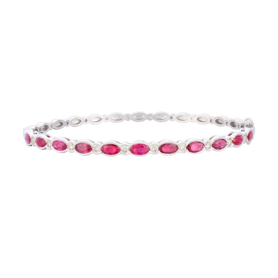 Ruby Stiles Le Vian® Bangle featuring 3 cts. Passion Ruby™, 3/8 cts. Vanilla Diamo ...