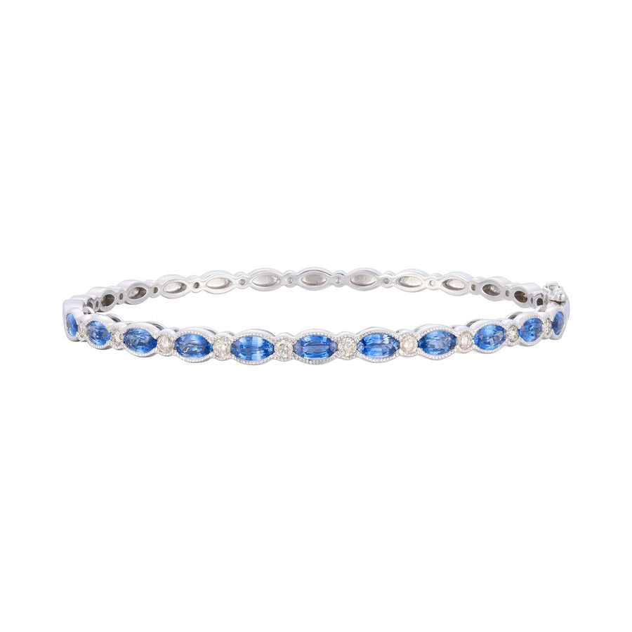 Le Vian® Bangle featuring 3 cts. Blueberry Sapphire™, 3/8 cts. Vanilla Diamonds® set in 14K Vanilla Gold®