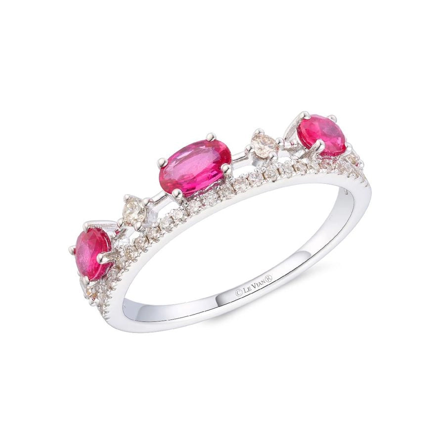 Ruby Stiles Le Vian® Ring featuring 5/8 cts. Passion Ruby™, 1/4 cts. Vanilla Diamo ...
