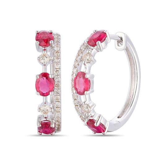 Le Vian® Earrings featuring 1 1/8 cts. Passion Ruby™, 1/4 cts. Vanilla Diamonds® set in 14K Vanilla Gold®