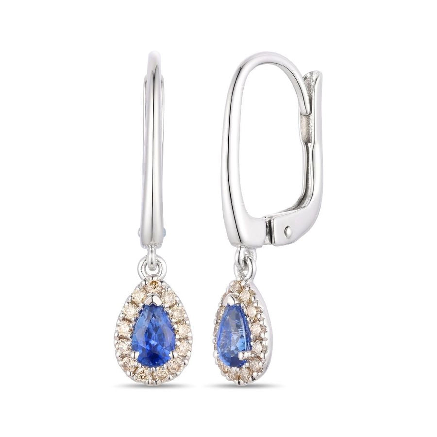 Le Vian® Earrings featuring 1/2 cts. Blueberry Sapphire™, 1/6 cts. Nude Diamonds™ set in 14K Vanilla Gold®