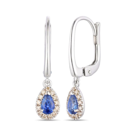 Le Vian® Earrings featuring 1/2 cts. Blueberry Sapphire™, 1/6 cts. Nude Diamonds™ set in 14K Vanilla Gold®