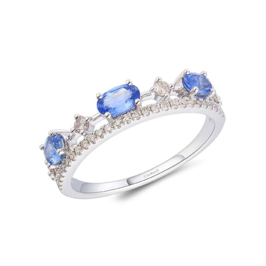 Le Vian® Ring featuring 5/8 cts. Blueberry Sapphire™, 1/4 cts. Vanilla Diamonds® set in 14K Vanilla Gold®