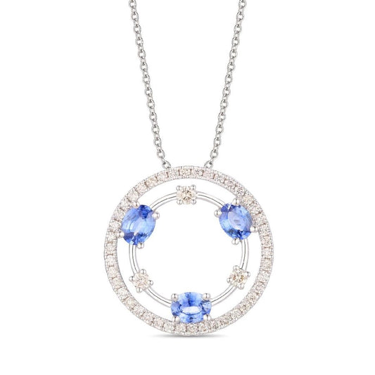 Le Vian® Pendant featuring 1/2 cts. Blueberry Sapphire™, 1/4 cts. Vanilla Diamonds® set in 14K Vanilla Gold®
