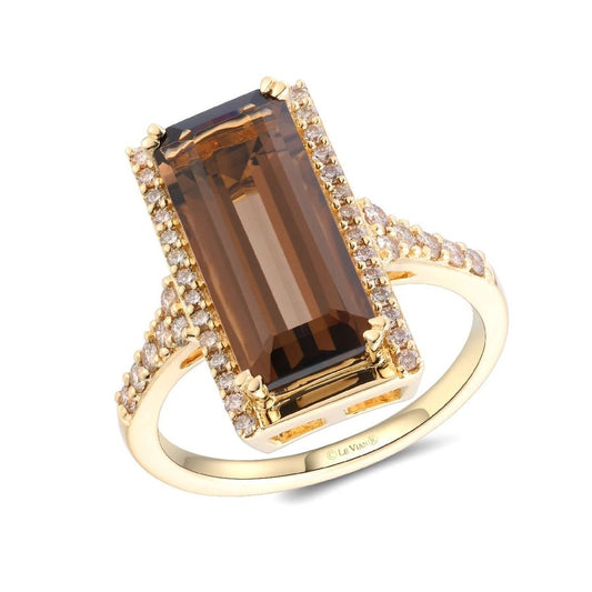 Le Vian® Ring featuring 4 1/4 cts. Chocolate Quartz®, 1/3 cts. Nude Diamonds™ set in 14K Honey Gold™