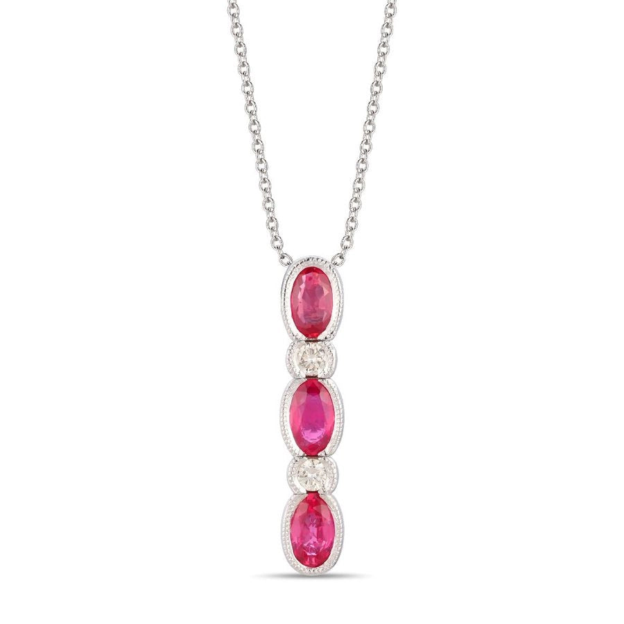 Ruby Stiles Le Vian® Pendant featuring 3/4 cts. Passion Ruby™, 1/15 cts. Vanilla D ...