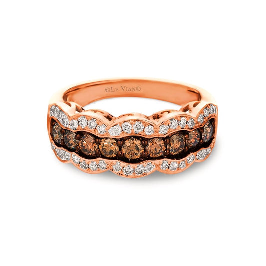 Le Vian® Ring featuring 3/4 cts. Chocolate Diamonds®, 1/3 cts. Nude Diamonds™ set in 14K Strawberry Gold®