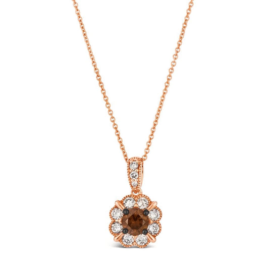 Le Vian® Pendant featuring 1/3 cts. Chocolate Diamonds®, 1/3 cts. Nude Diamonds™ set in 14K Strawberry Gold®
