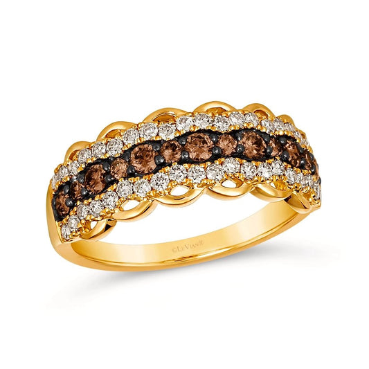 Le Vian® Ring featuring 1/2 cts. Chocolate Diamonds®, 3/8 cts. Nude Diamonds™ set in 14K Honey Gold™