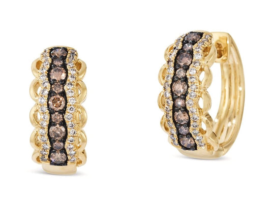 Le Vian® Earrings featuring 1/2 cts. Chocolate Diamonds®, 1/4 cts. Nude Diamonds™ set in 14K Honey Gold™