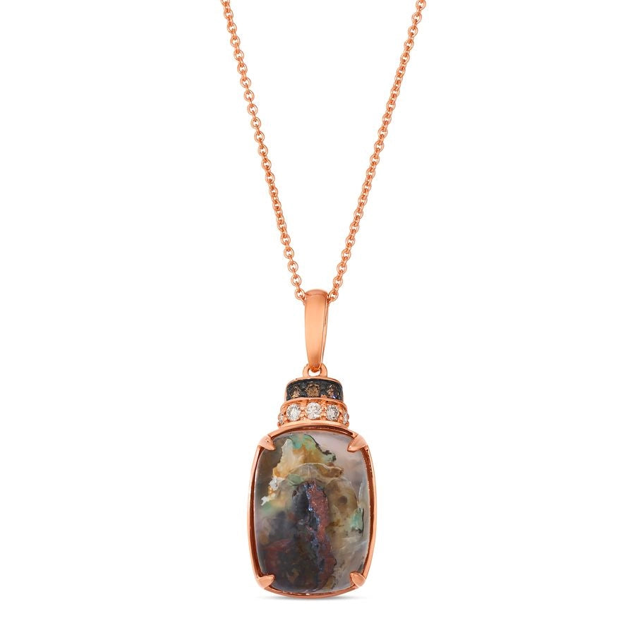 Le Vian® Pendant featuring 4 3/4 cts. Aquadite Black, 1/20 cts. Nude Diamonds™, 1/20 cts. Chocolate Diamonds® set in 14K Strawberry Gold®