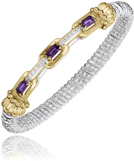 Vahan 14k Gold & Sterling Silver Amethyst Bracelet